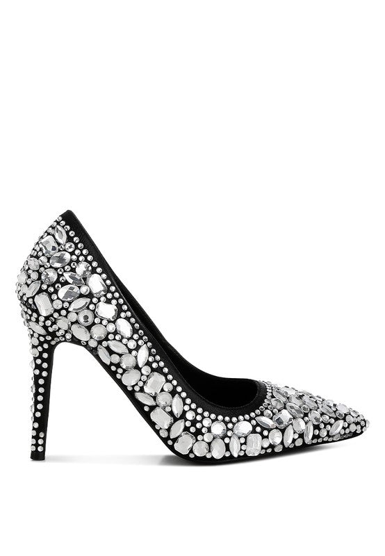 Iceout Diamante & Rhinestone Embellishments Pumps - HOUSE OF SHE