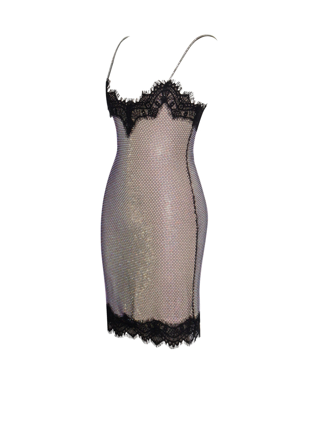Remi Mesh Rhinestone Lace Mini Dress  HOUSE OF SHE