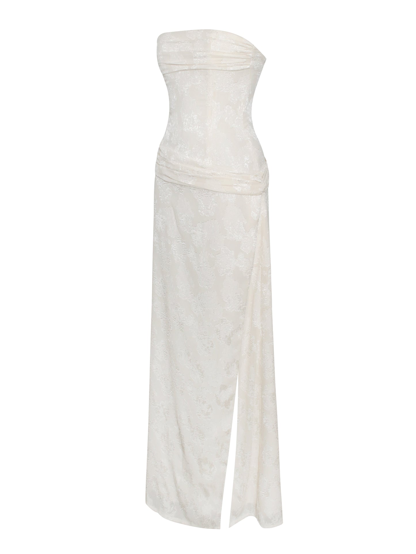 Tia Off White High Slit Maxi Dress