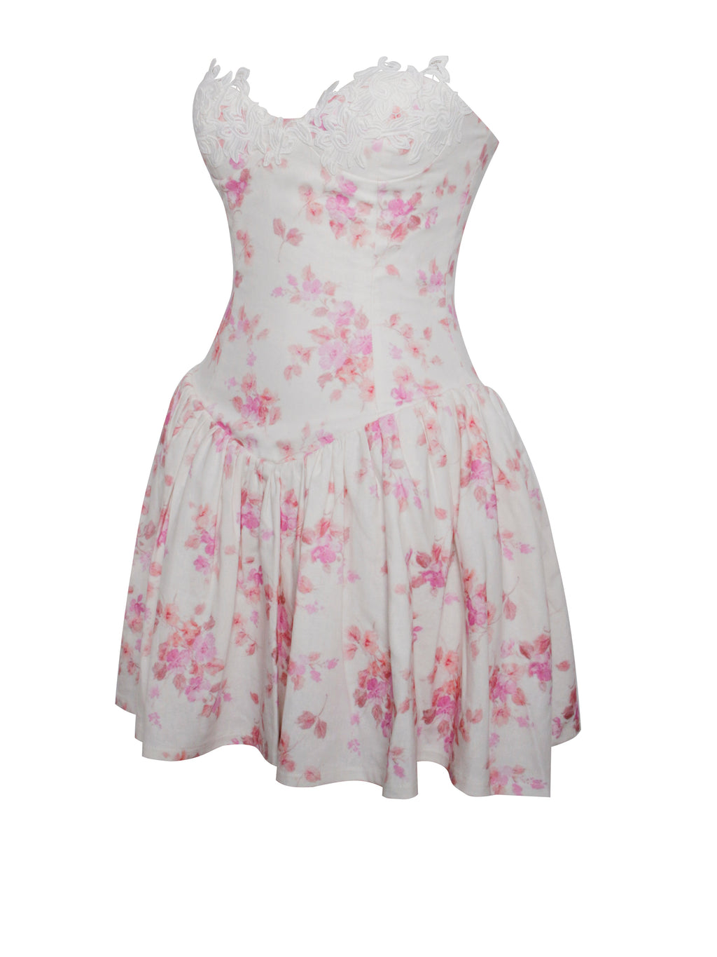 Mara Floral Linen Corset Mini Dress - HOUSE OF SHE