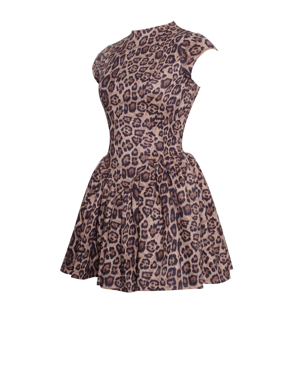 Faena Backless Cheetah Print Mini Puffy Dress  HOUSE OF SHE