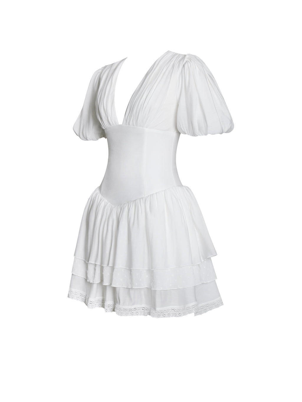 Caitlyn Bubble Sleeve Layered Mini Corset Dress - HOUSE OF SHE