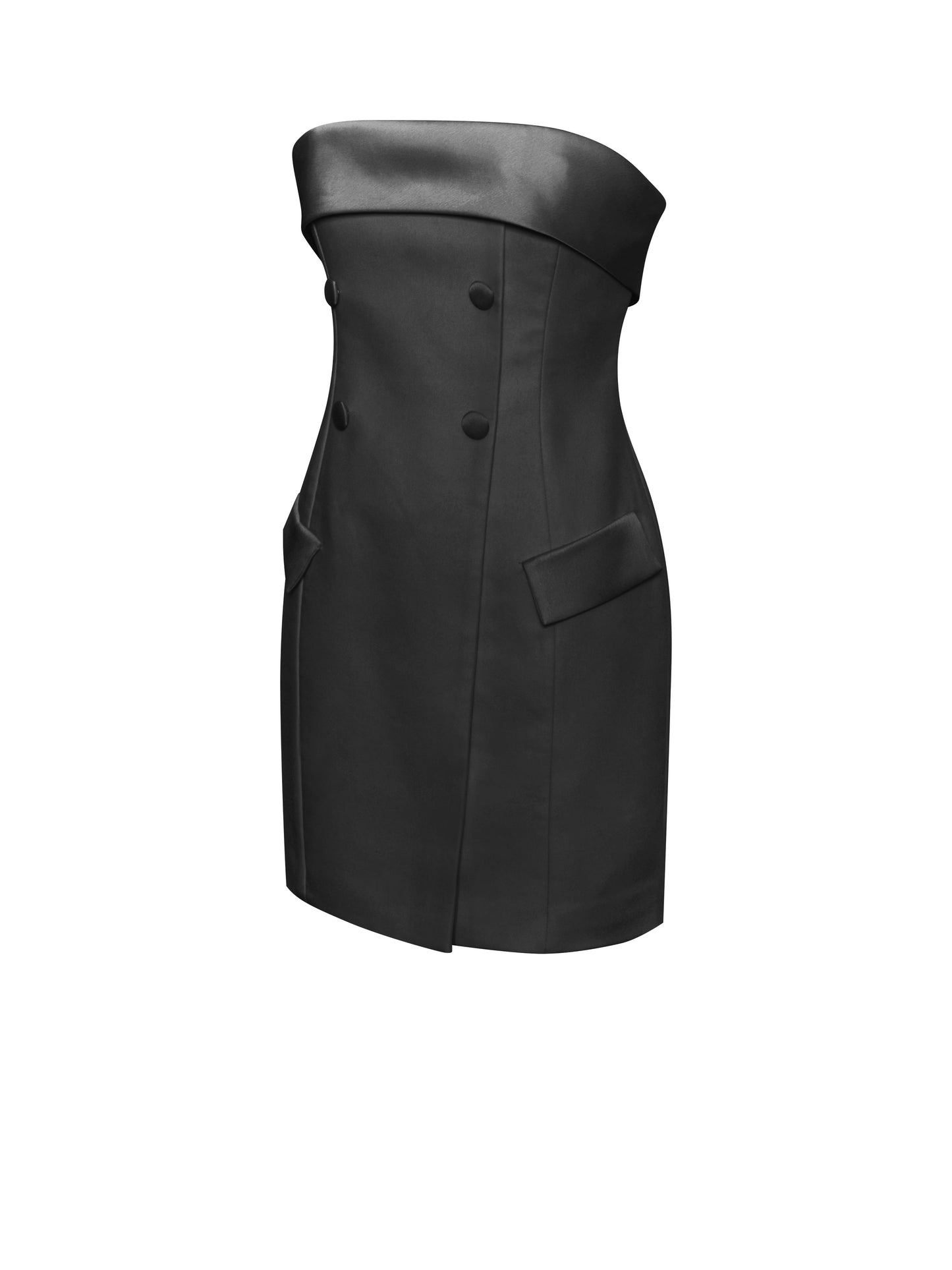 Dalilah Black Double Breast Mini Pencil Dress