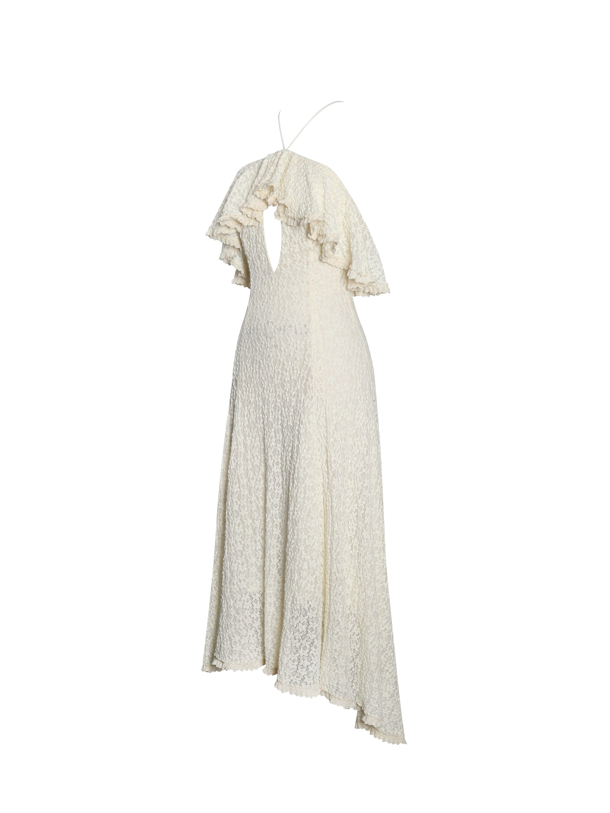 Idra Lace Trim Sleeveless Crochet Midi Trailing Dress - HOUSE OF SHE