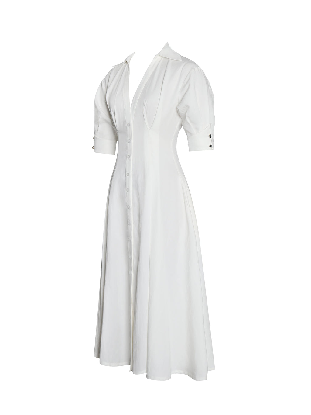Palina Lyocell Pleated Midi Preppy Shirt Dress - HOUSE OF SHE