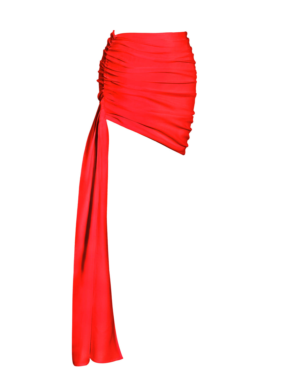 Yanina Red Ruched Drapping Mini Skirt  HOUSE OF SHE