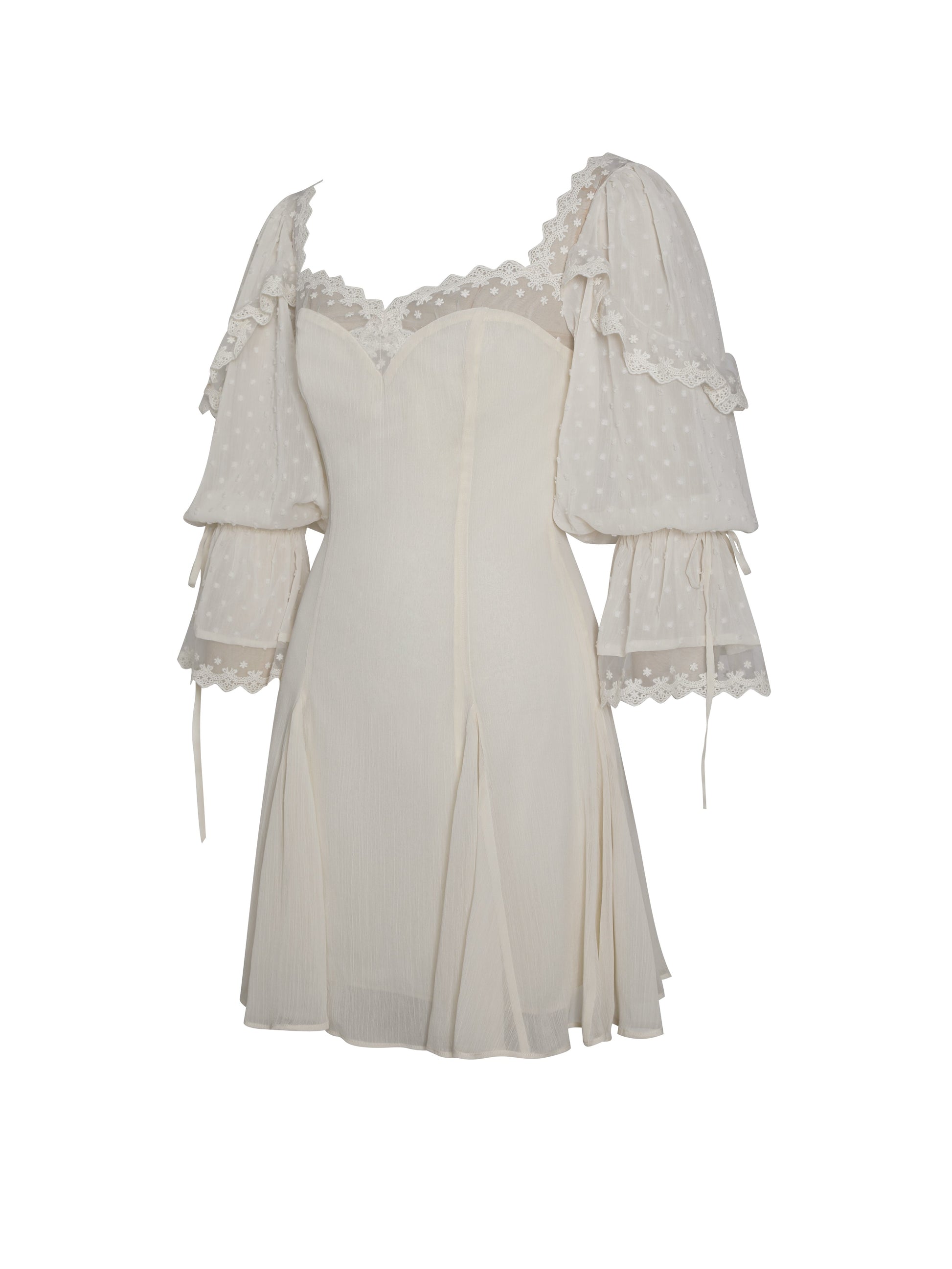 Zakira Lace Trim Half Sleeve Mini Dress - HOUSE OF SHE