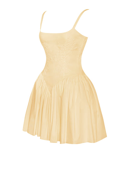 Kadi Yellow Corset Mini Dress