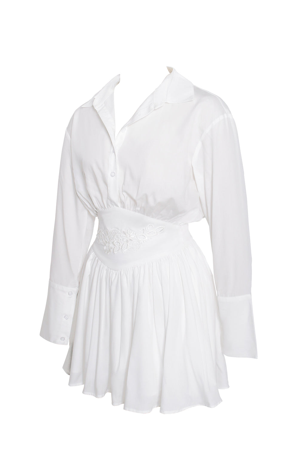 Jamila White Shirt Mini Dress - HOUSE OF SHE