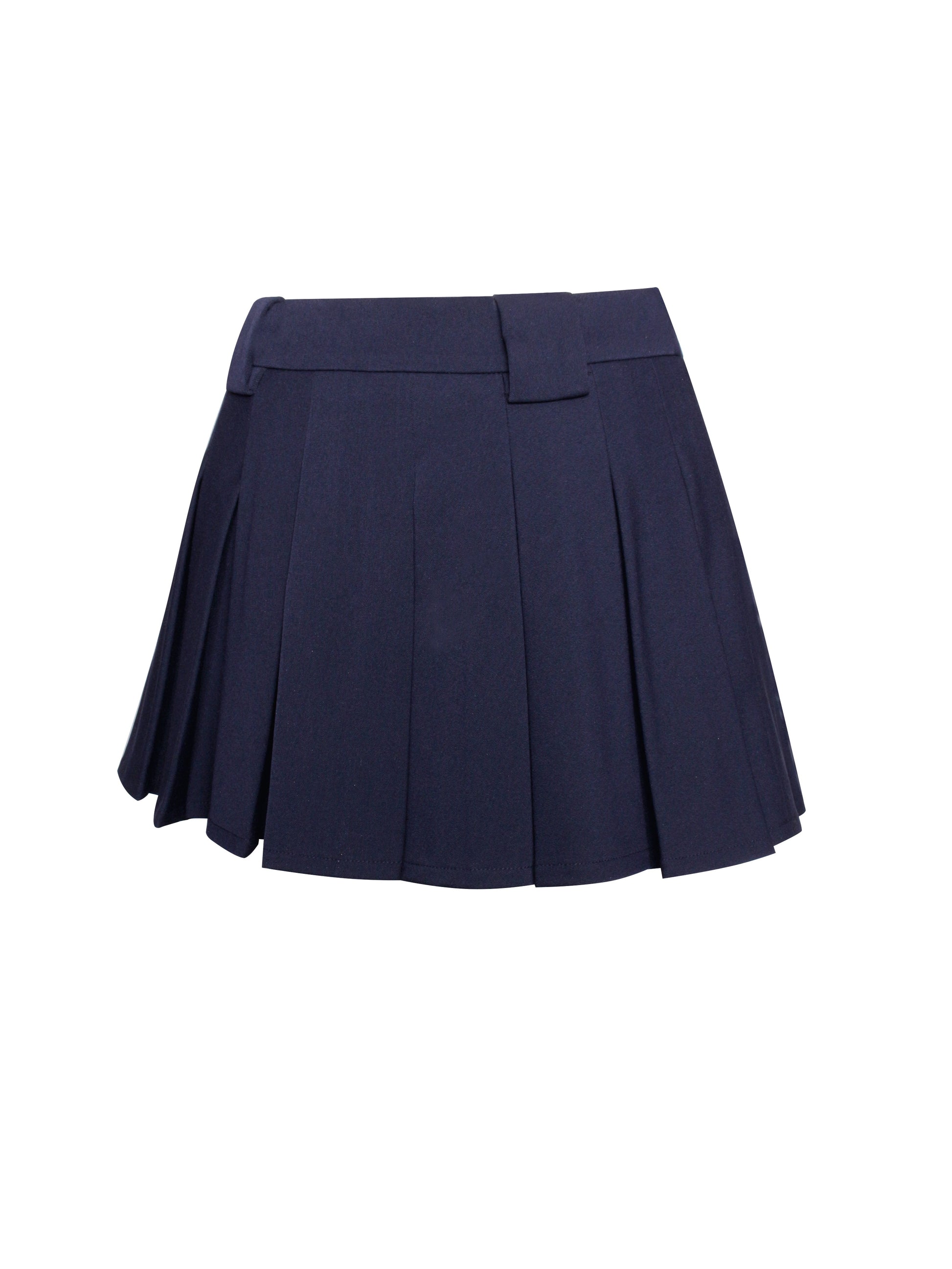 Nasya Navy Blue Pleated Mini Skort