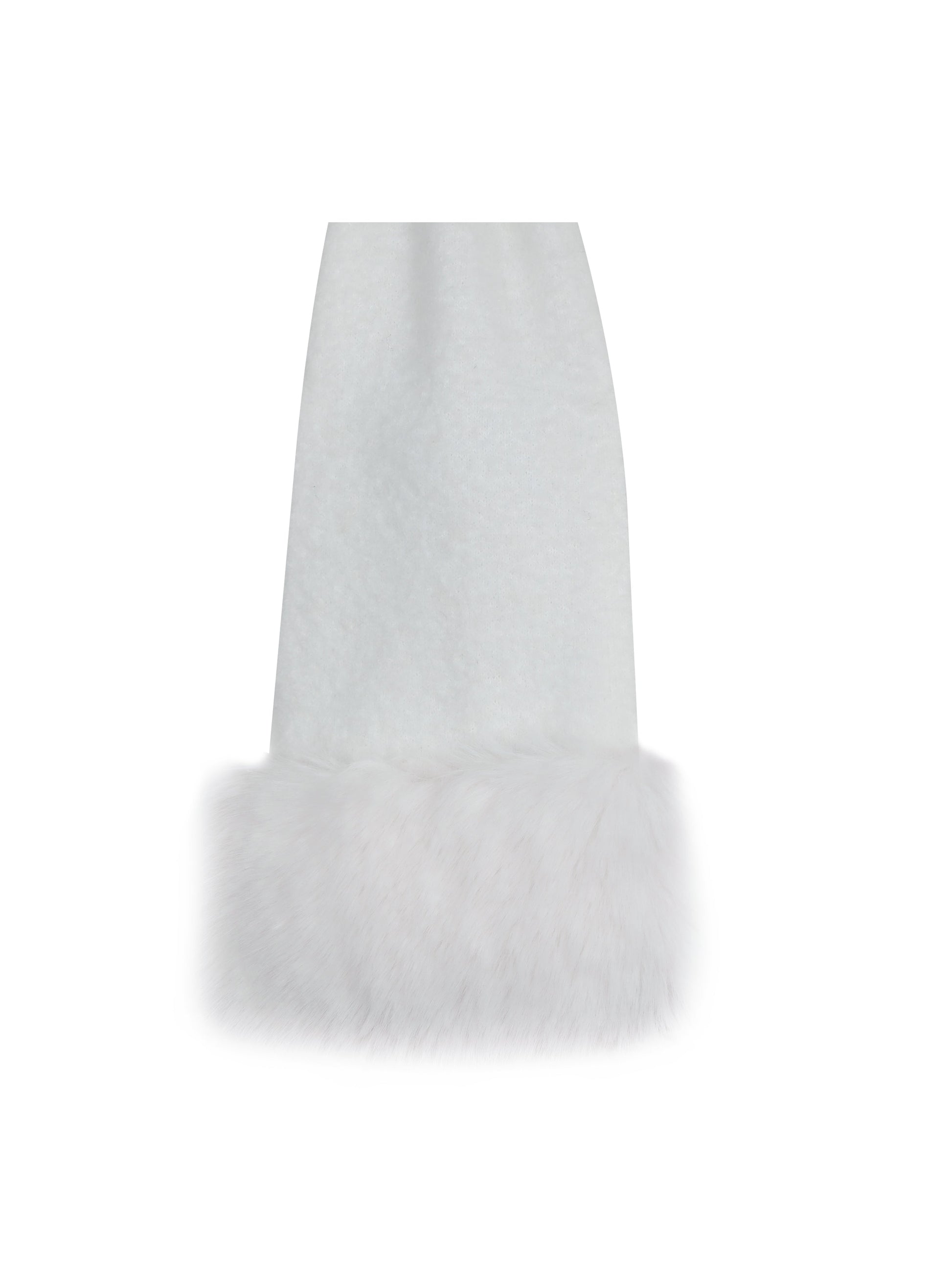Selma White Wool-Blend Ribbed Knit Scarf