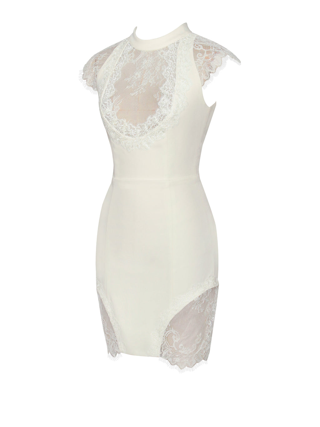 Quinella White Lace Mini Dress  HOUSE OF SHE