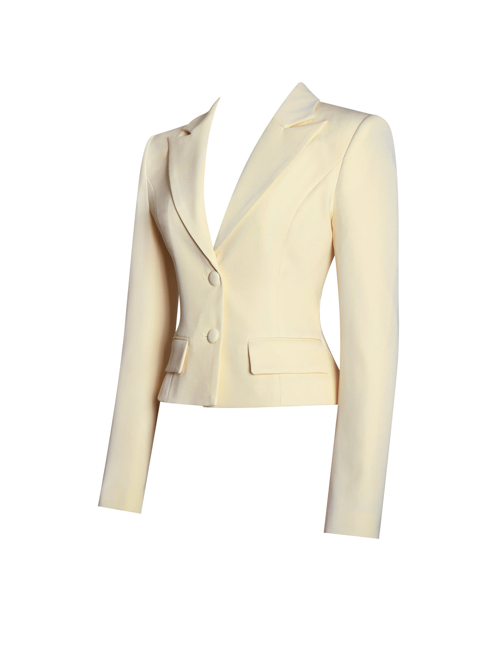 Quinne Butter Yellow Slim-fit Blazer - HOUSE OF SHE