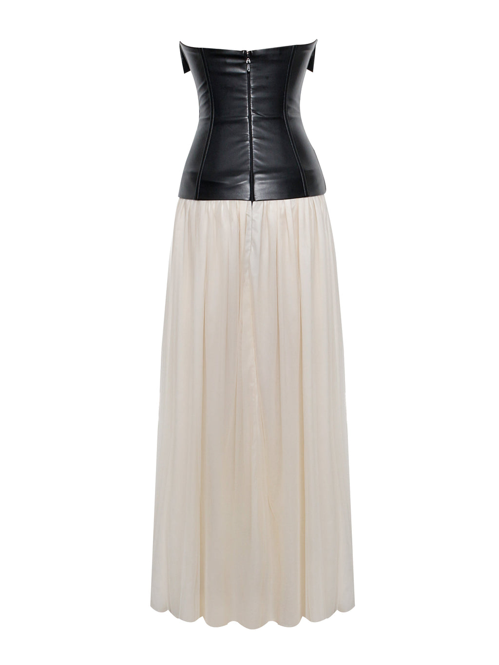 Mei Black Vegan Leather Corset Maxi Dress  HOUSE OF SHE