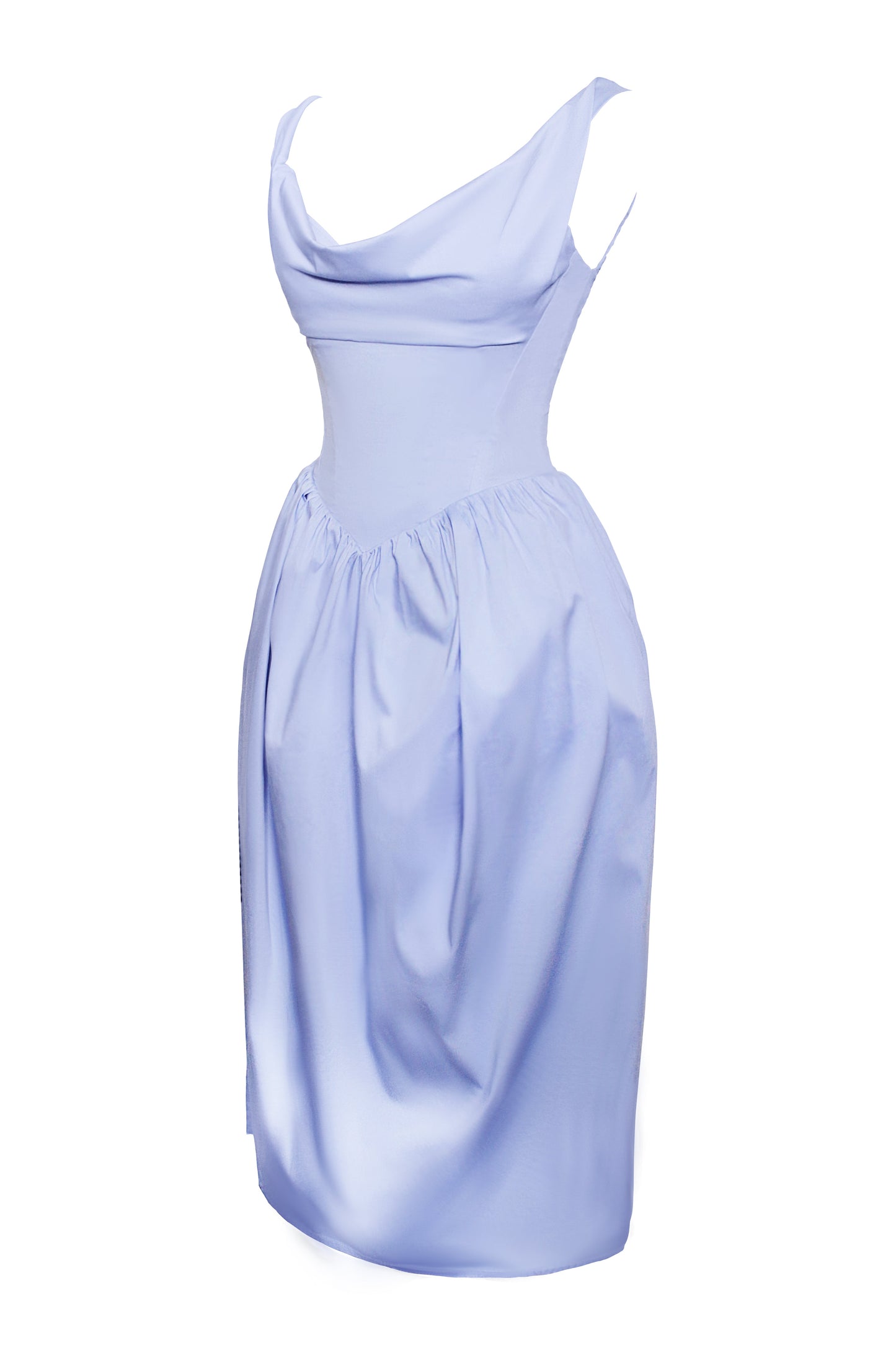 Reina Blue Drop Waist Corset Midi Dress  HOUSE OF SHE