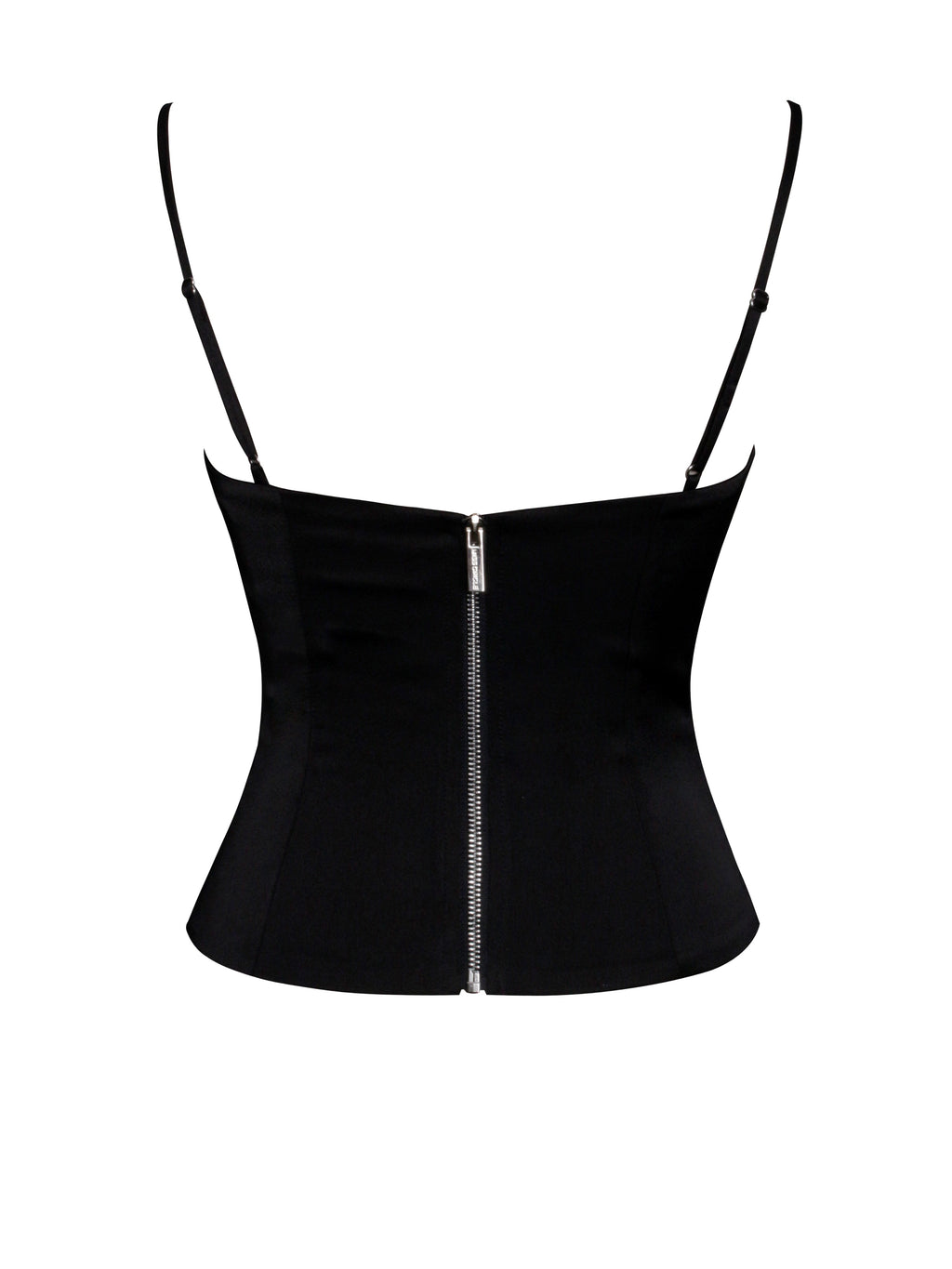 Padma Black Satin Lace Bustier Corset Top  HOUSE OF SHE