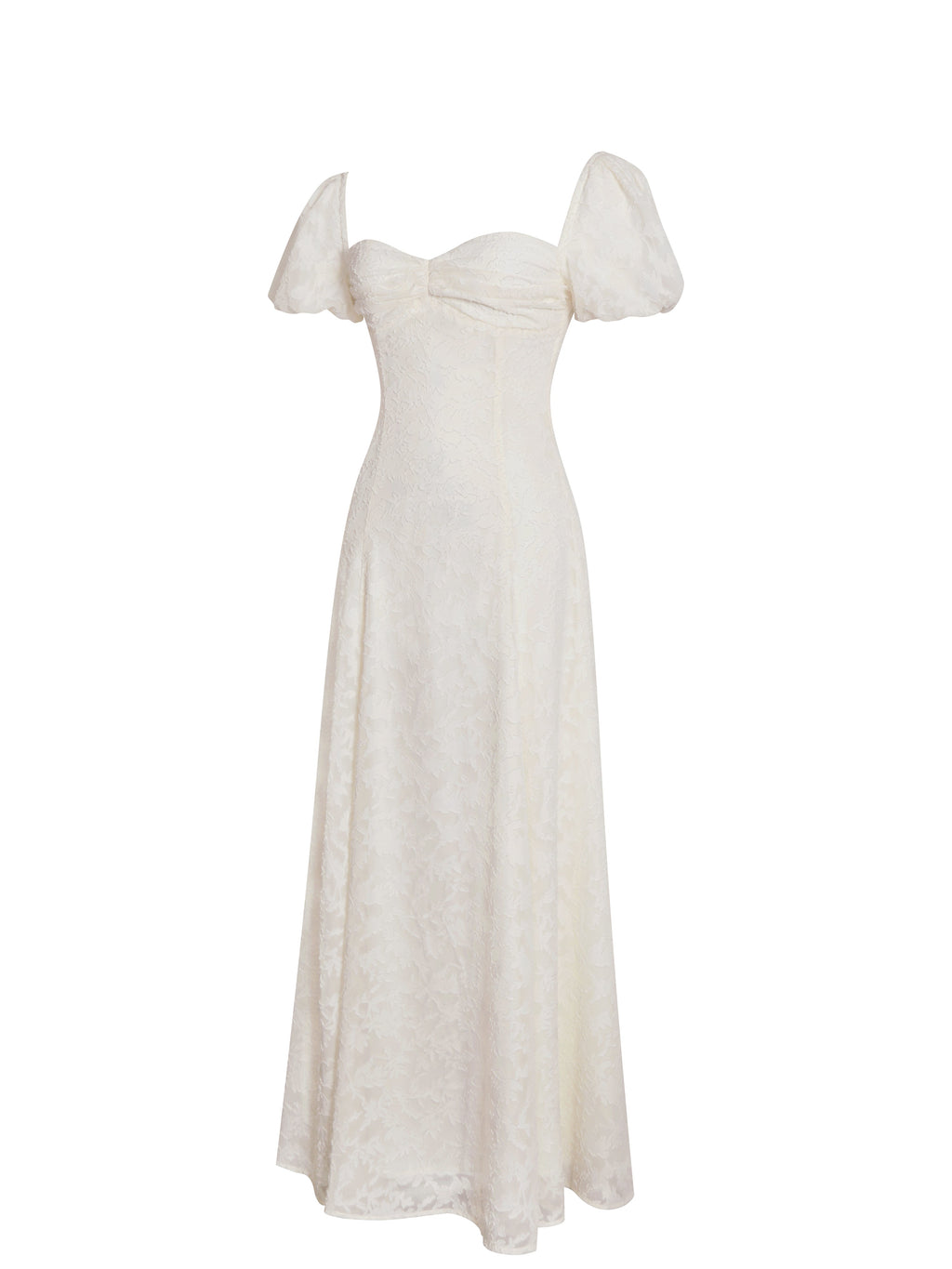 Pandora White Bubble Sleeve Backless Maxi Dress - HOUSE OF SHE