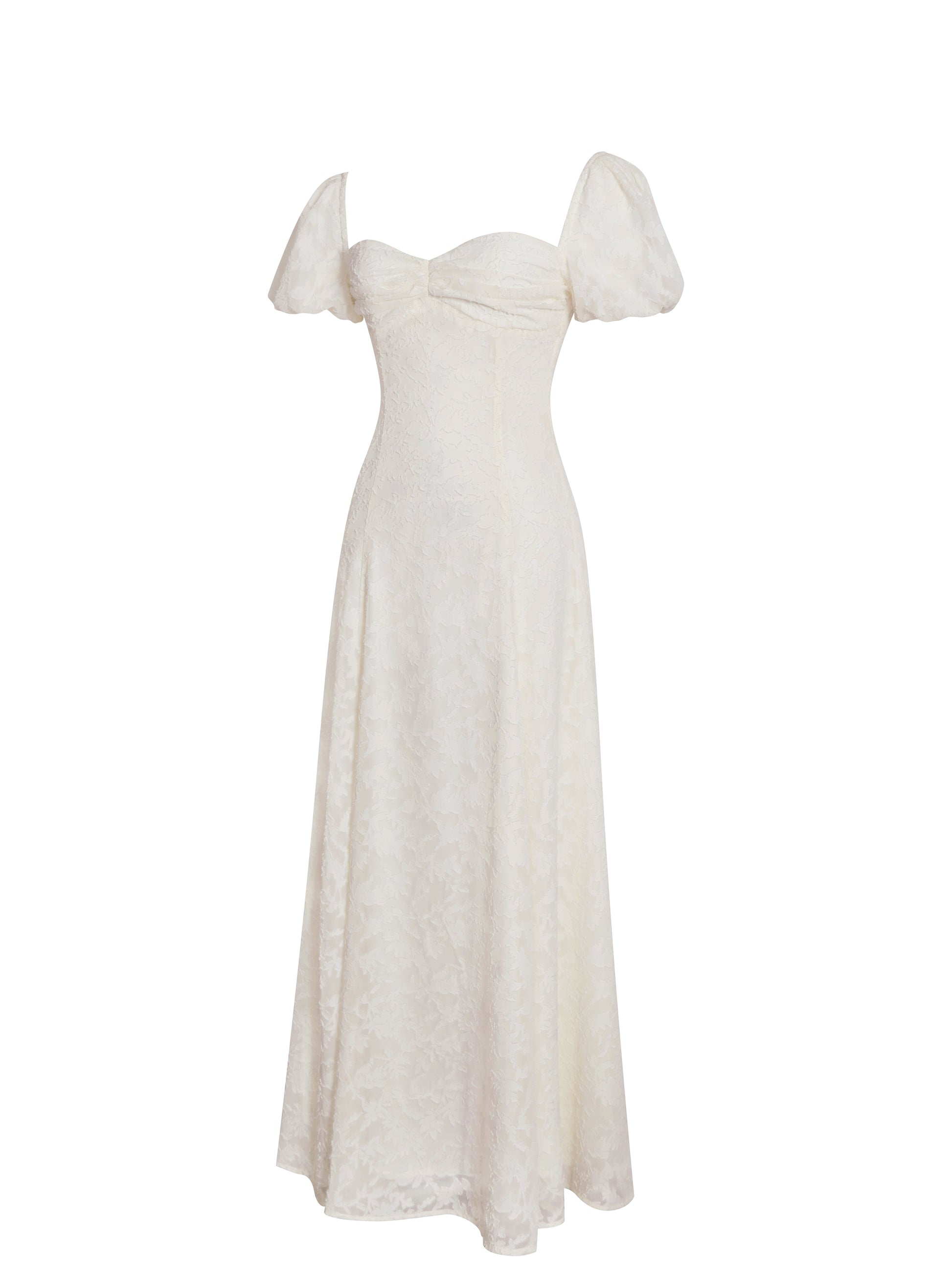 Pandora White Bubble Sleeve Backless Maxi Dress - HOUSE OF SHE