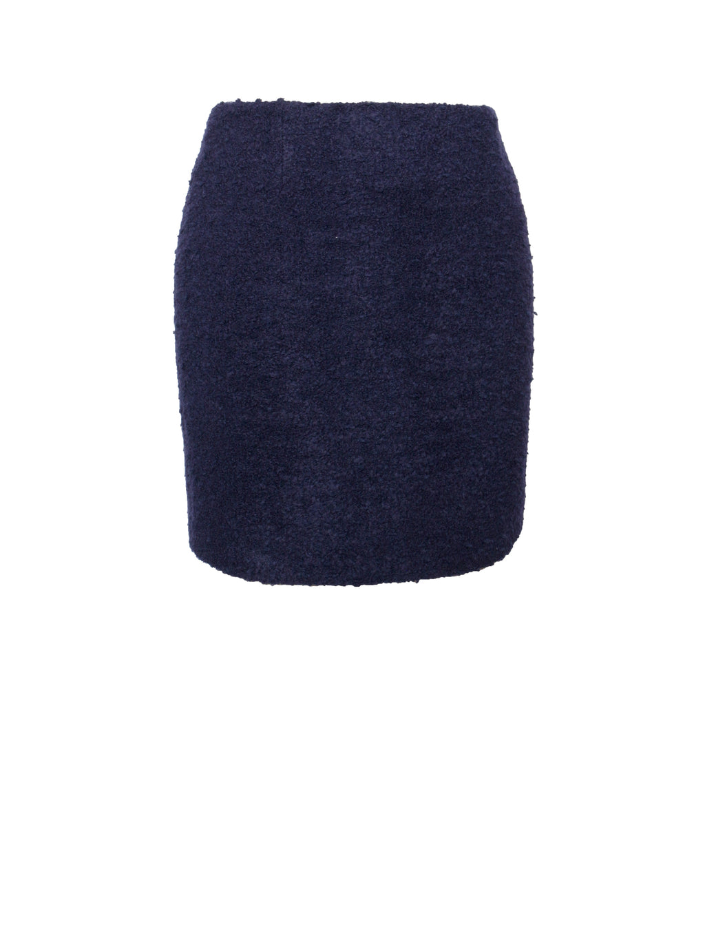 Wylda Navy Blue Boucle Wool Bodycon Mini Skirt - HOUSE OF SHE