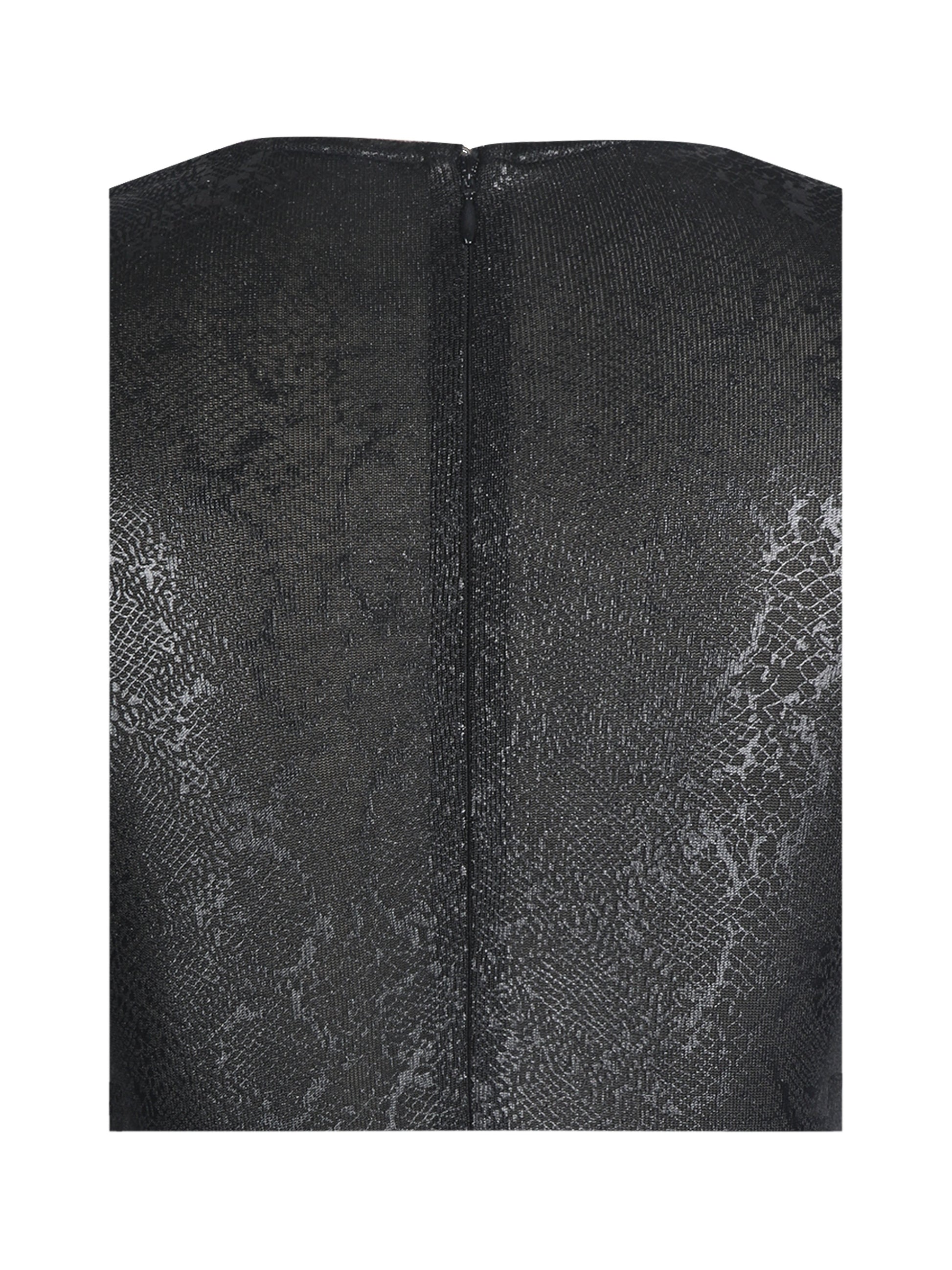 Ilysia Black V-Neck Plunge Snakeskin Mermaid Hem Maxi Dress