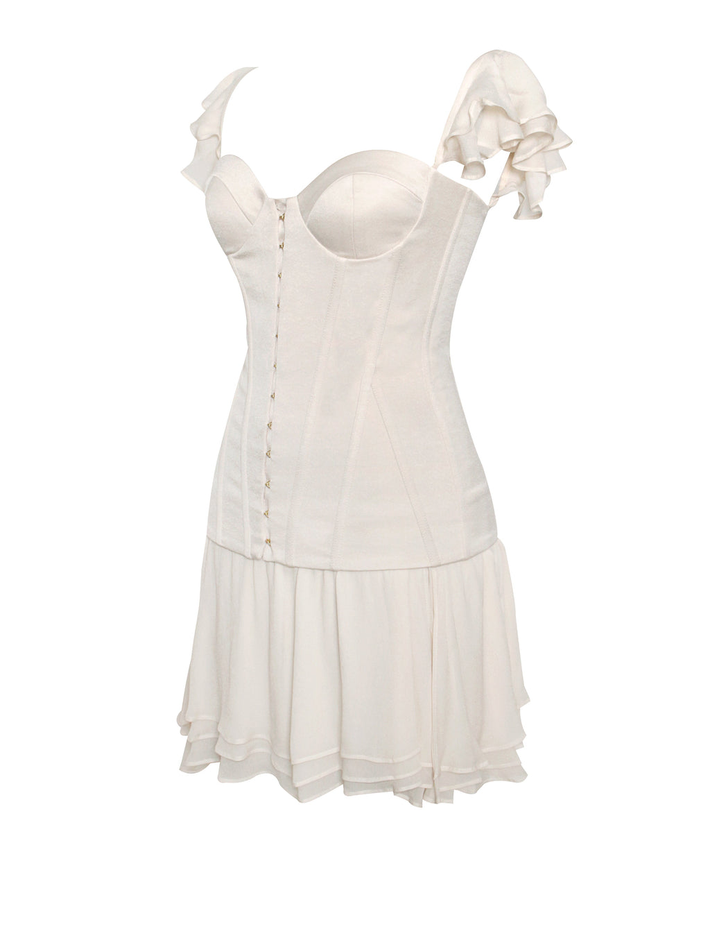 Marica Beige Satin Corset Mini Dress  HOUSE OF SHE