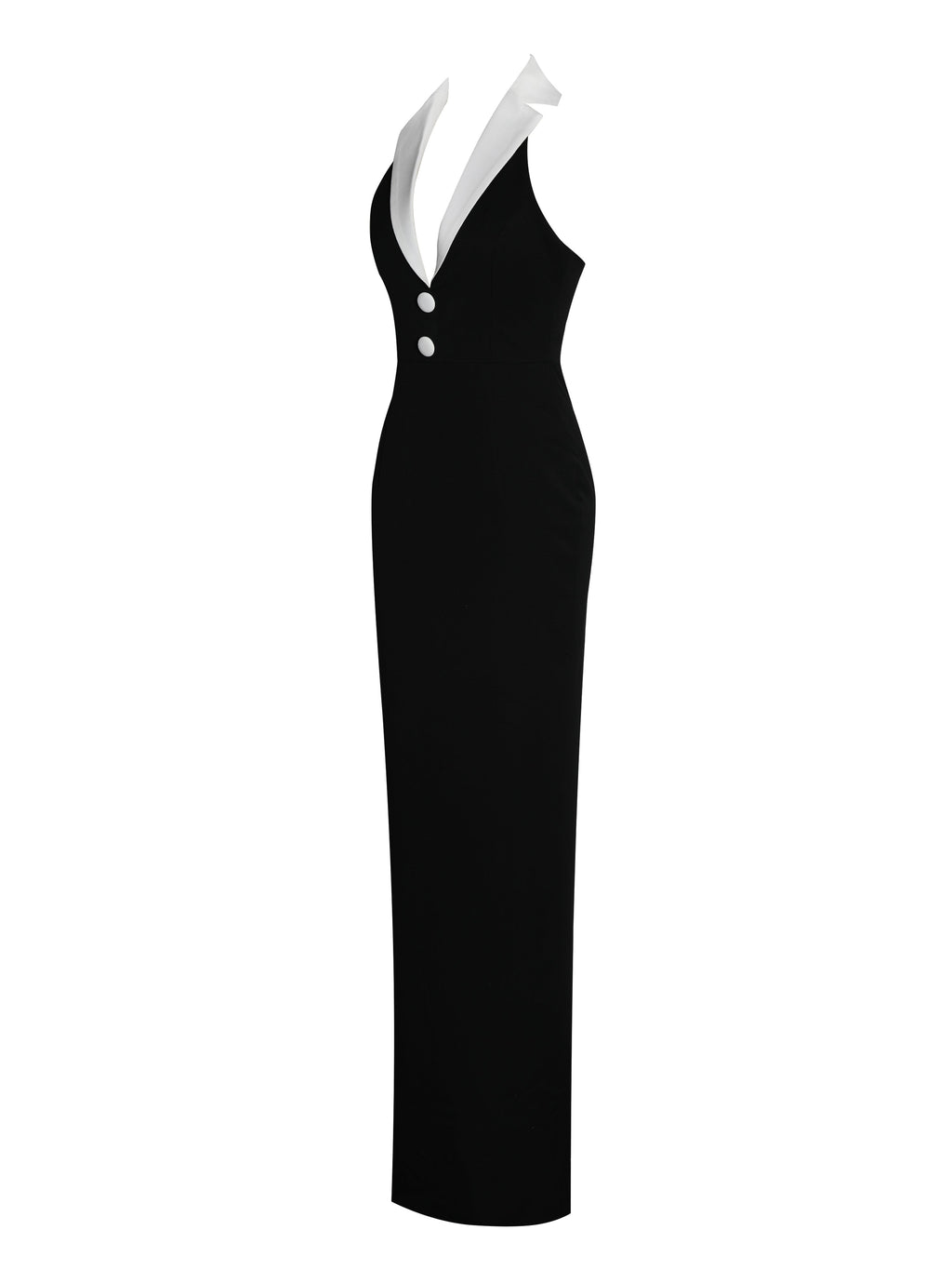 Raelyn Black and White Business Casual Maxi Dress - HOUSE OF SHE
