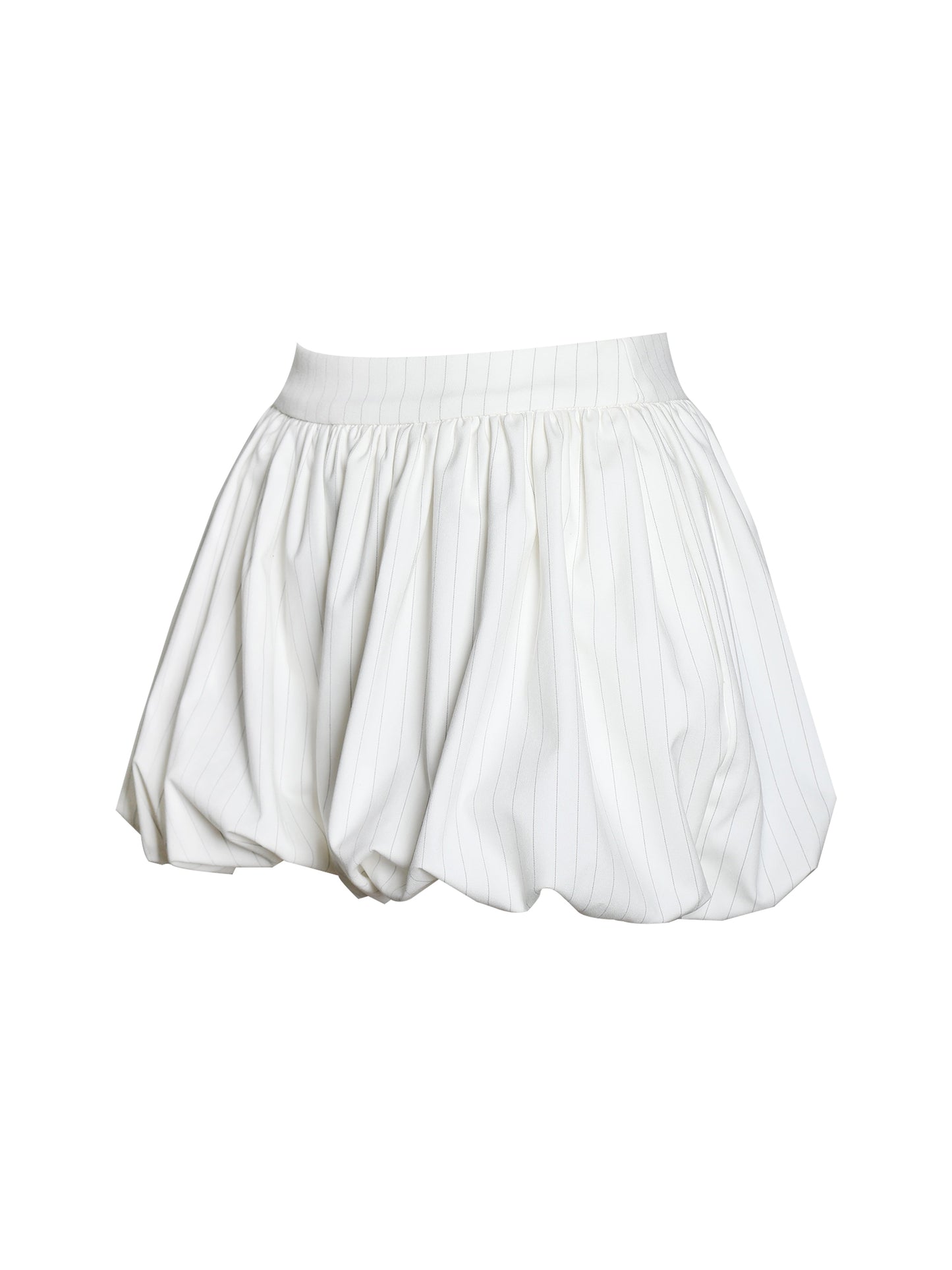 Sylvie White Pinstripe Bubble Shorts