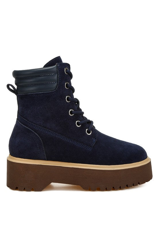 Parula High Ankle Suede Boots - HOUSE OF SHE