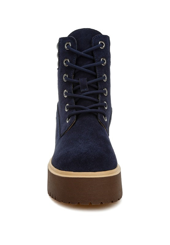 Parula High Ankle Suede Boots - HOUSE OF SHE