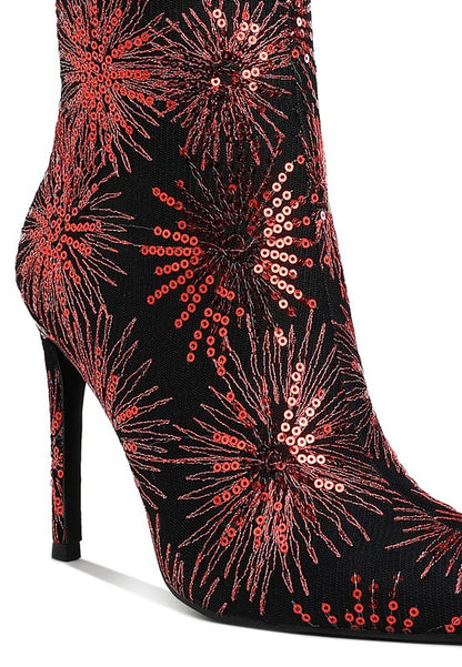 Oleander Sequin Embellished Stiletto Boots  HOUSE OF SHE