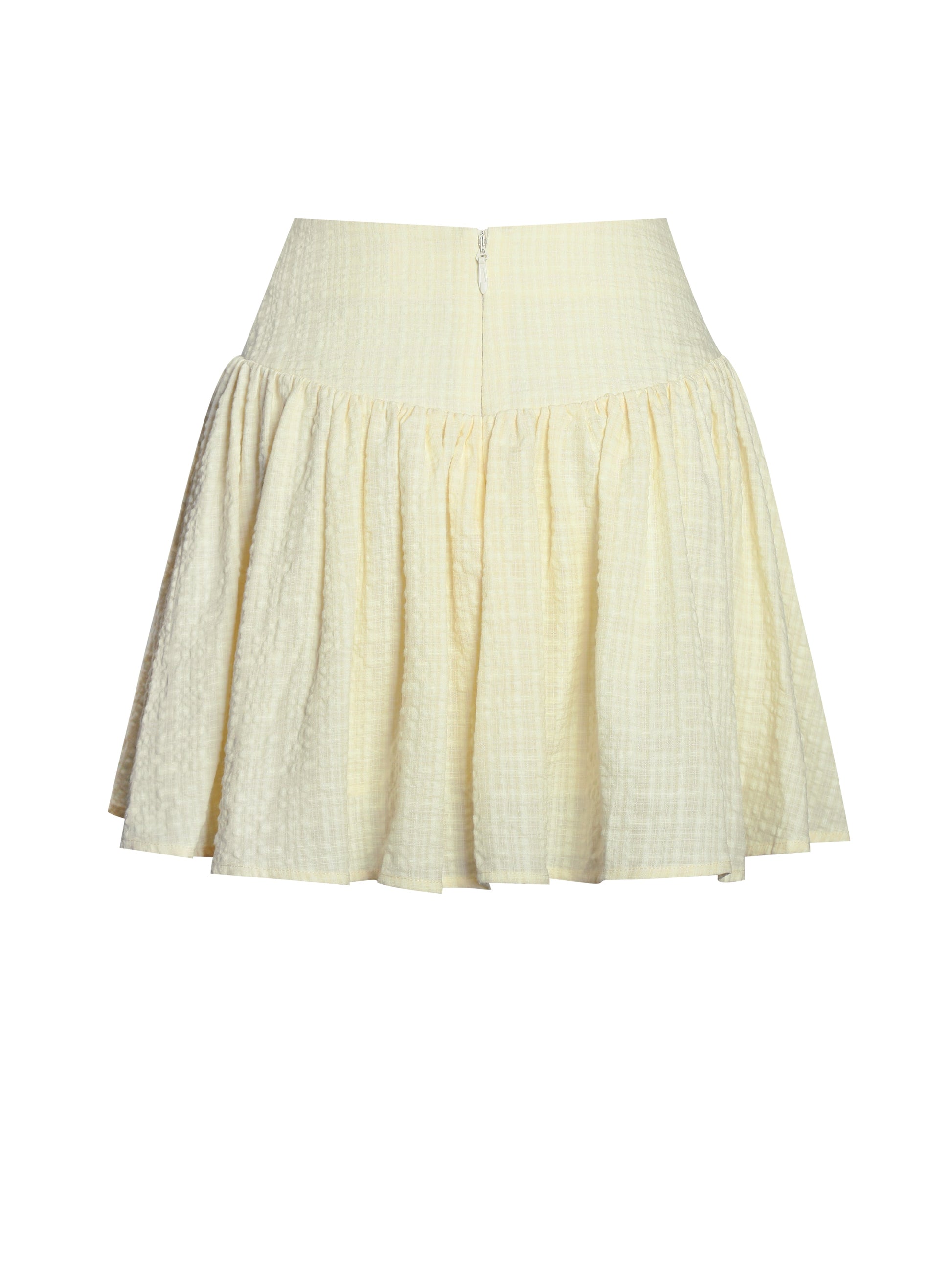Odelie Yellow Drop Waist  Seersucker Full Skirt - HOUSE OF SHE