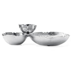 3 Cluster Decorative Bowls Bright Silver Snack Tray Bowl Chip - HOUSE OF SHE