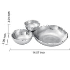 3 Cluster Decorative Bowls Bright Silver Snack Tray Bowl Chip - HOUSE OF SHE