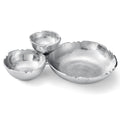 3 Cluster Decorative Bowls Bright Silver Snack Tray Bowl Chip - HOUSE OF SHE