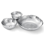 3 Cluster Decorative Bowls Bright Silver Snack Tray Bowl Chip - HOUSE OF SHE