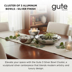 3 Cluster Decorative Bowls Bright Silver Snack Tray Bowl Chip - HOUSE OF SHE