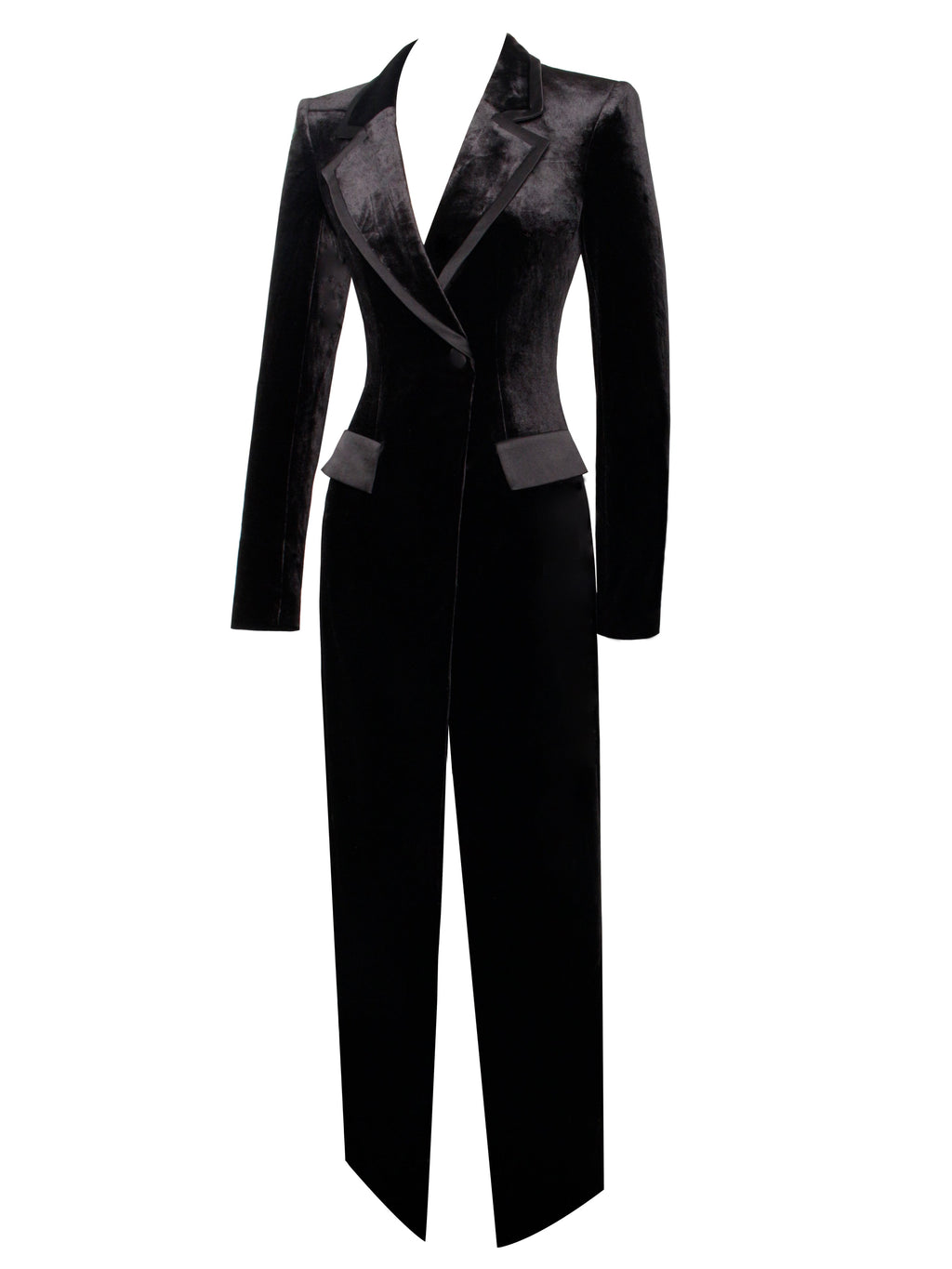 Willow Velvet High Slit Blazer Gown - HOUSE OF SHE
