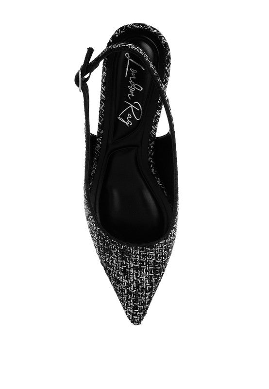 Zehra Boucle Slingback Sandals - HOUSE OF SHE