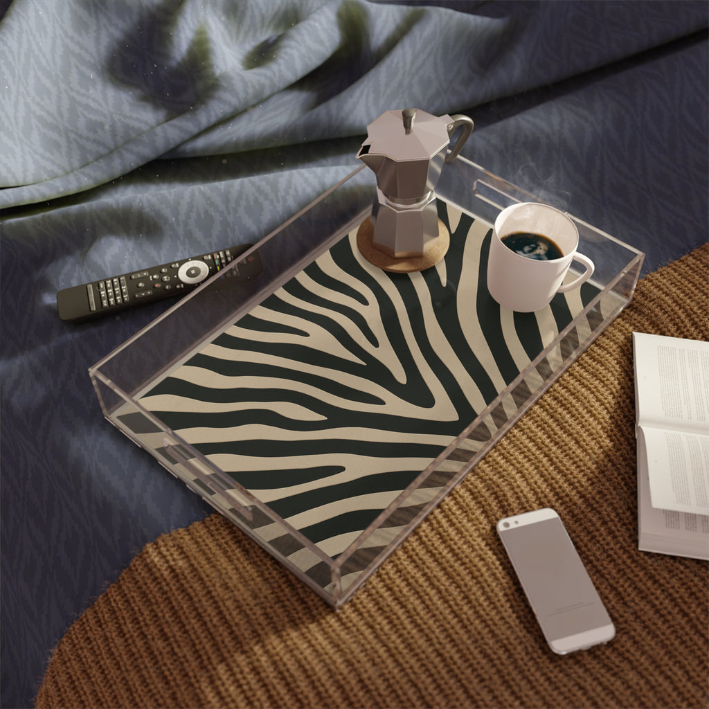 Zebra Print Acrylic Serving Tray - HOUSE OF SHE