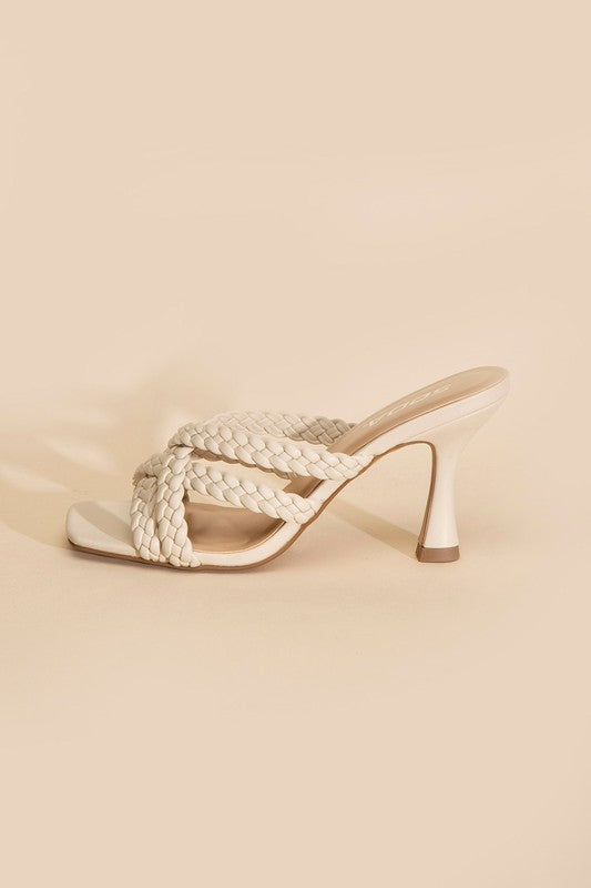 KELLAN-S Double Cross Braided Heels  HOUSE OF SHE