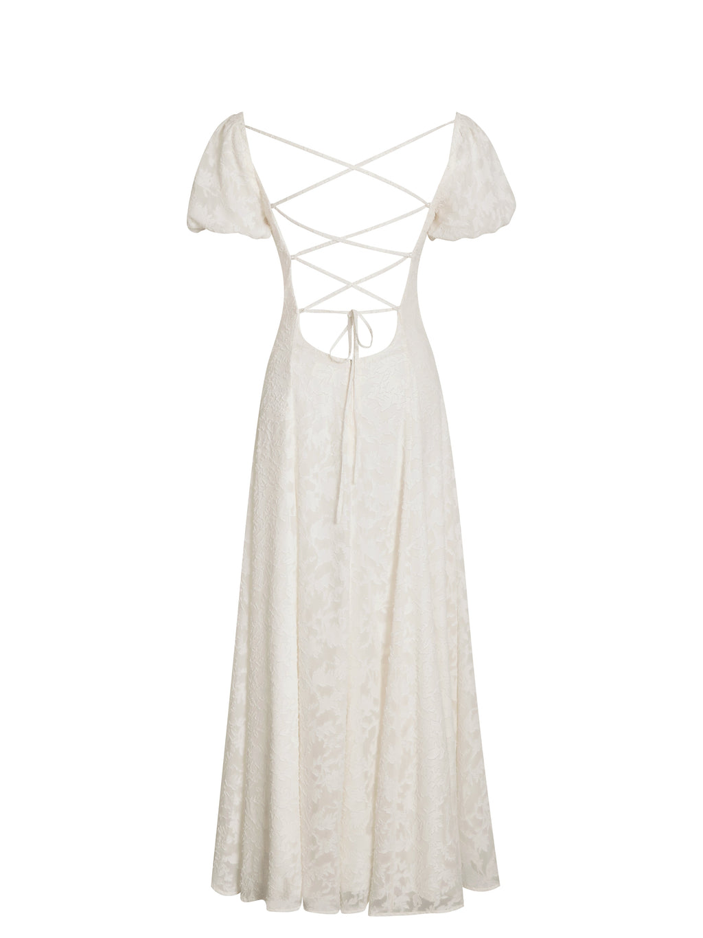 Pandora White Bubble Sleeve Backless Maxi Dress - HOUSE OF SHE