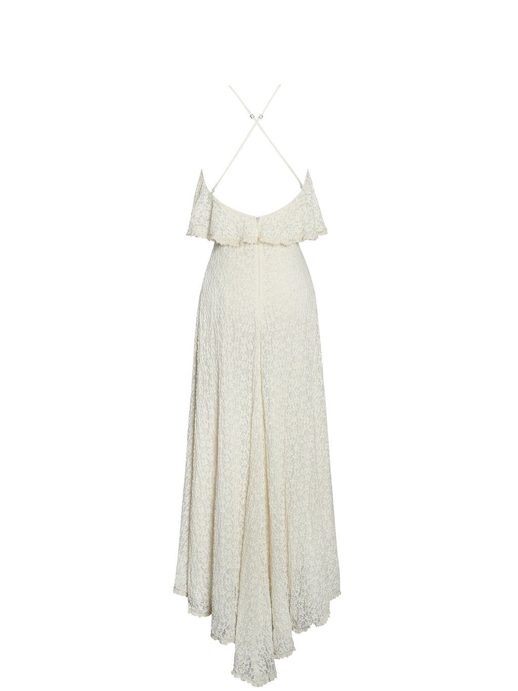 Idra Lace Trim Sleeveless Crochet Midi Trailing Dress - HOUSE OF SHE