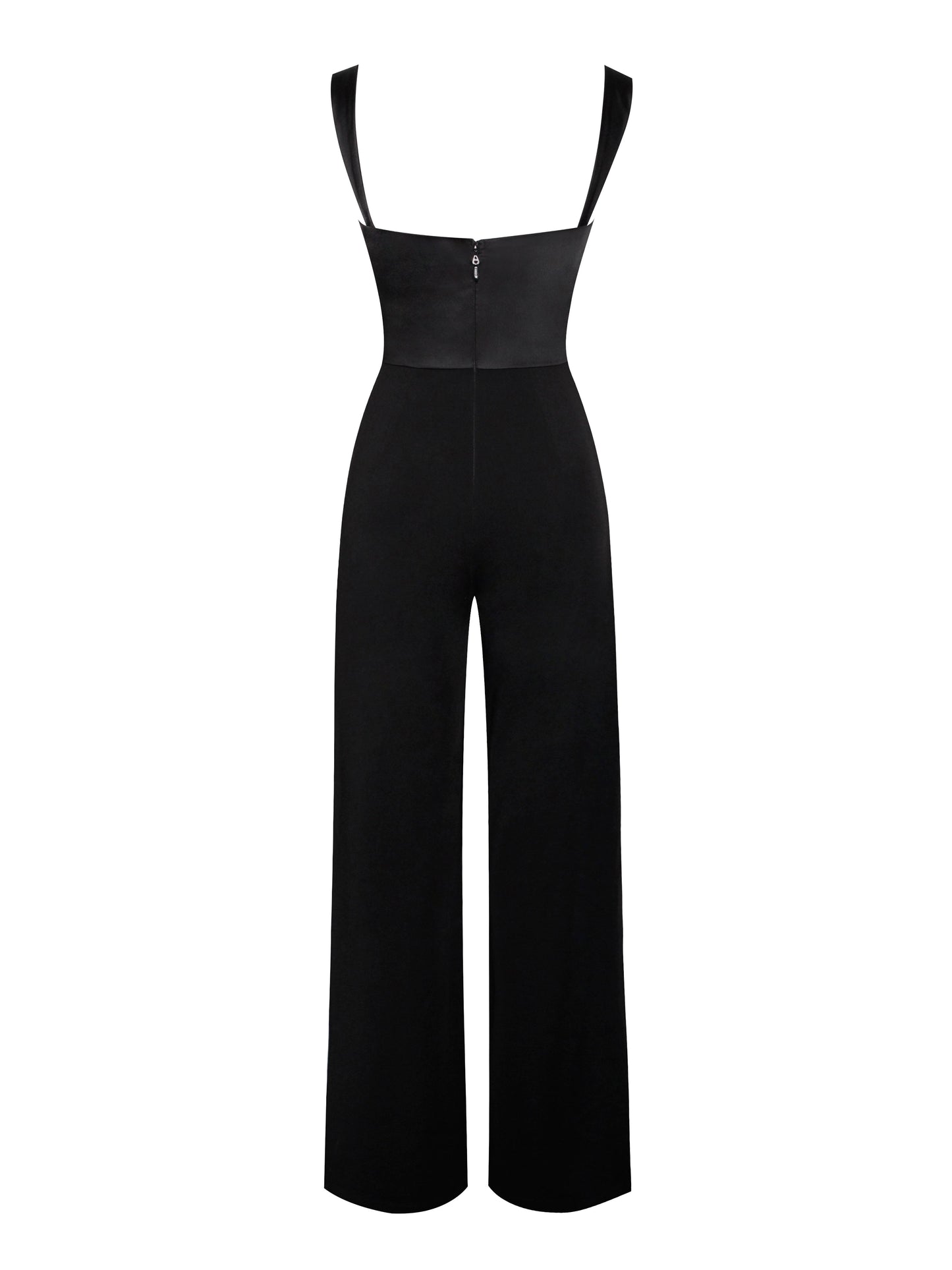 Onika Black Satin and Crepe Jumpsuit  HOUSE OF SHE