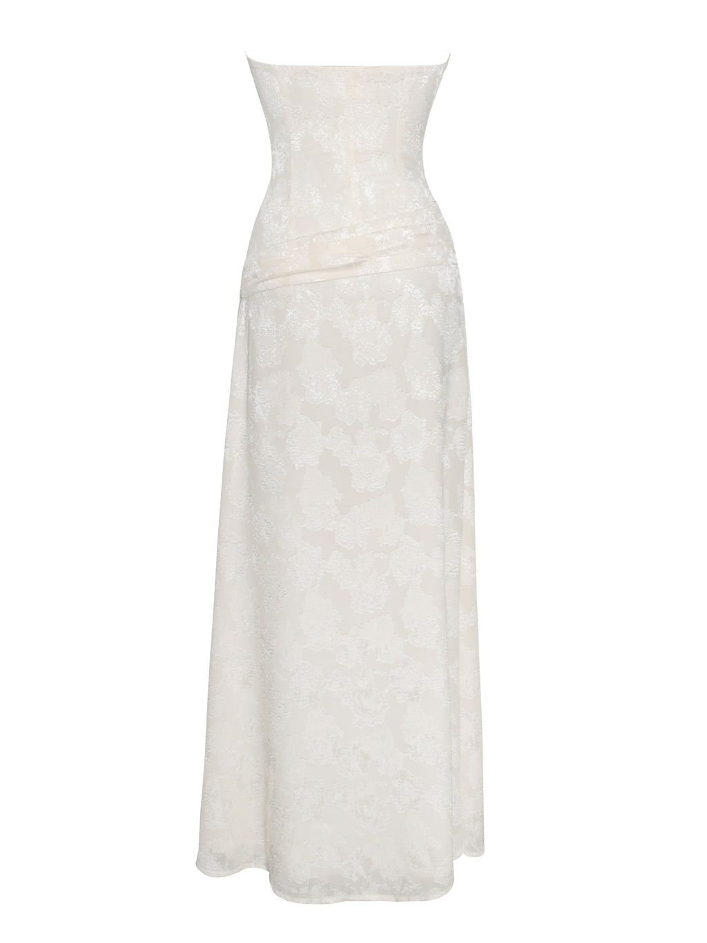 Tia Off White High Slit Maxi Dress  HOUSE OF SHE