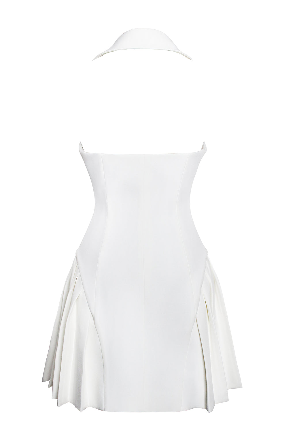 Reyna White Pleated Mini Blazer Dress - HOUSE OF SHE