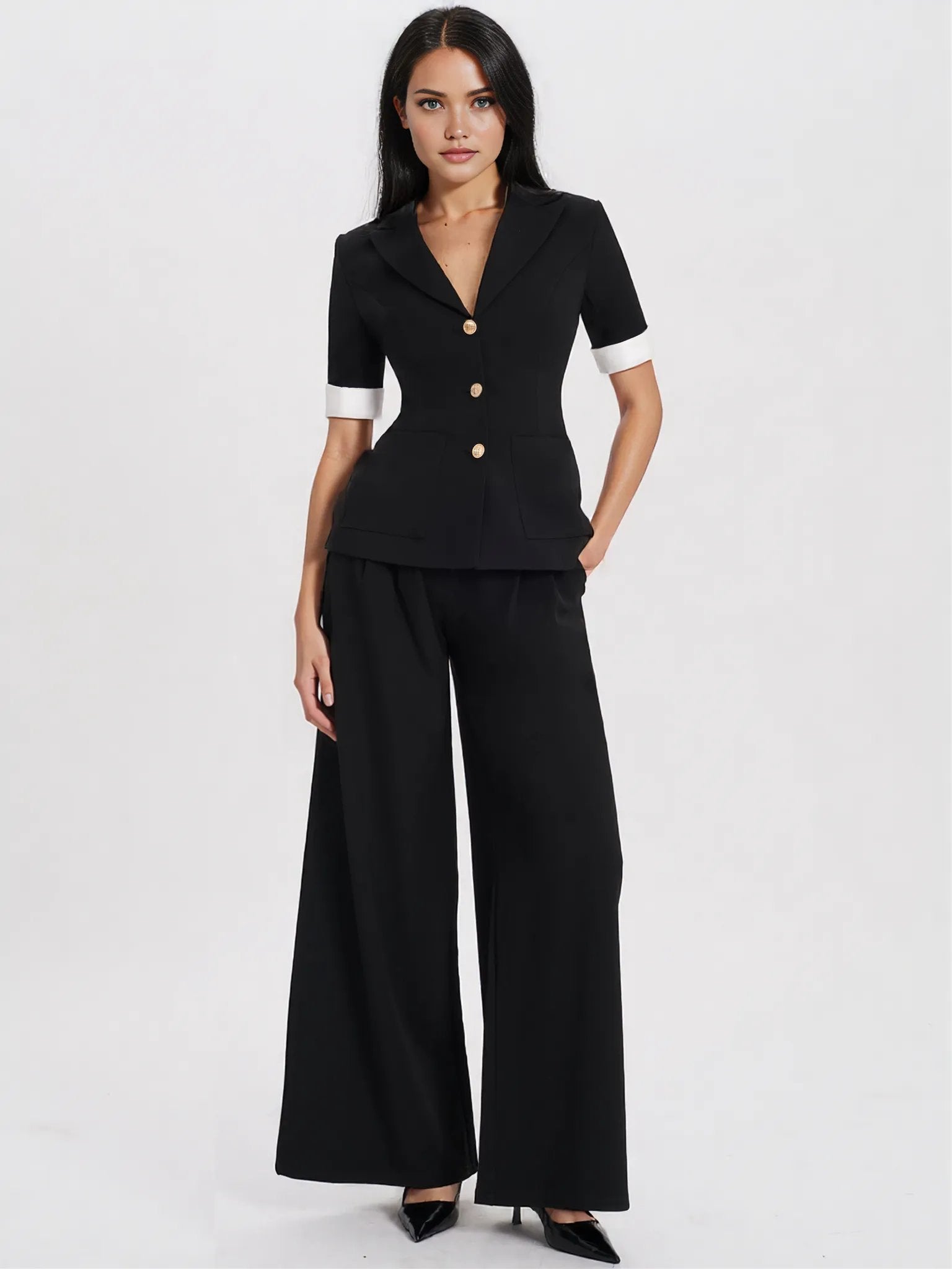 Aleena Short Sleeve Business Casual Blazer