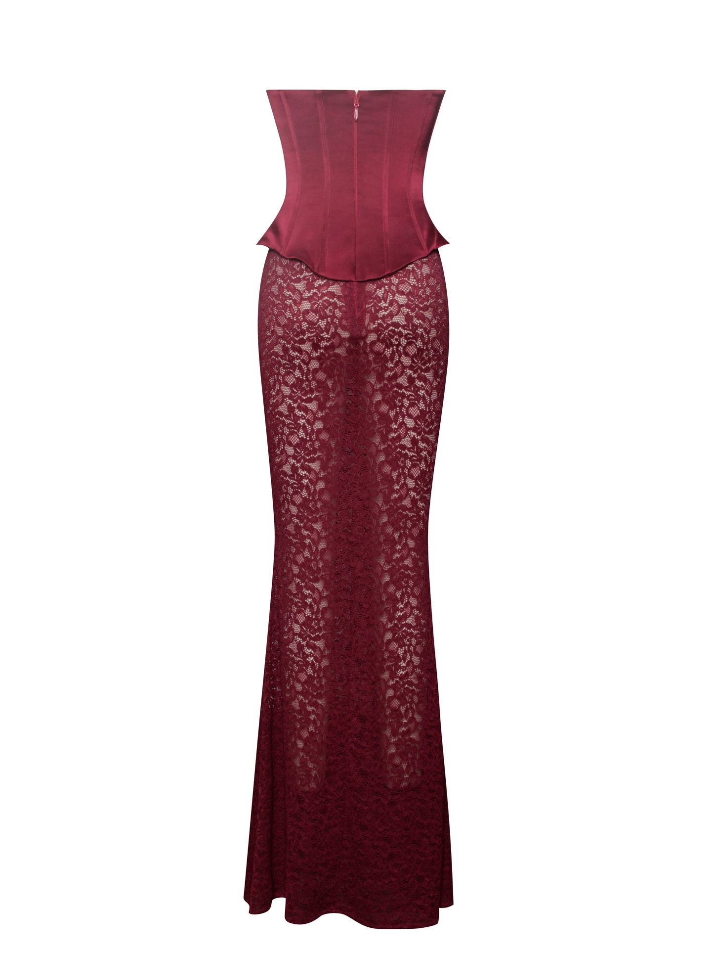 Lucinda Satin Lace Corset Maxi Dress