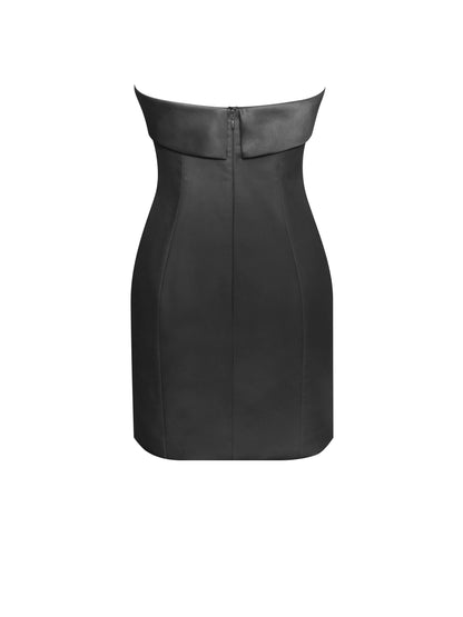 Dalilah Black Double Breast Mini Pencil Dress