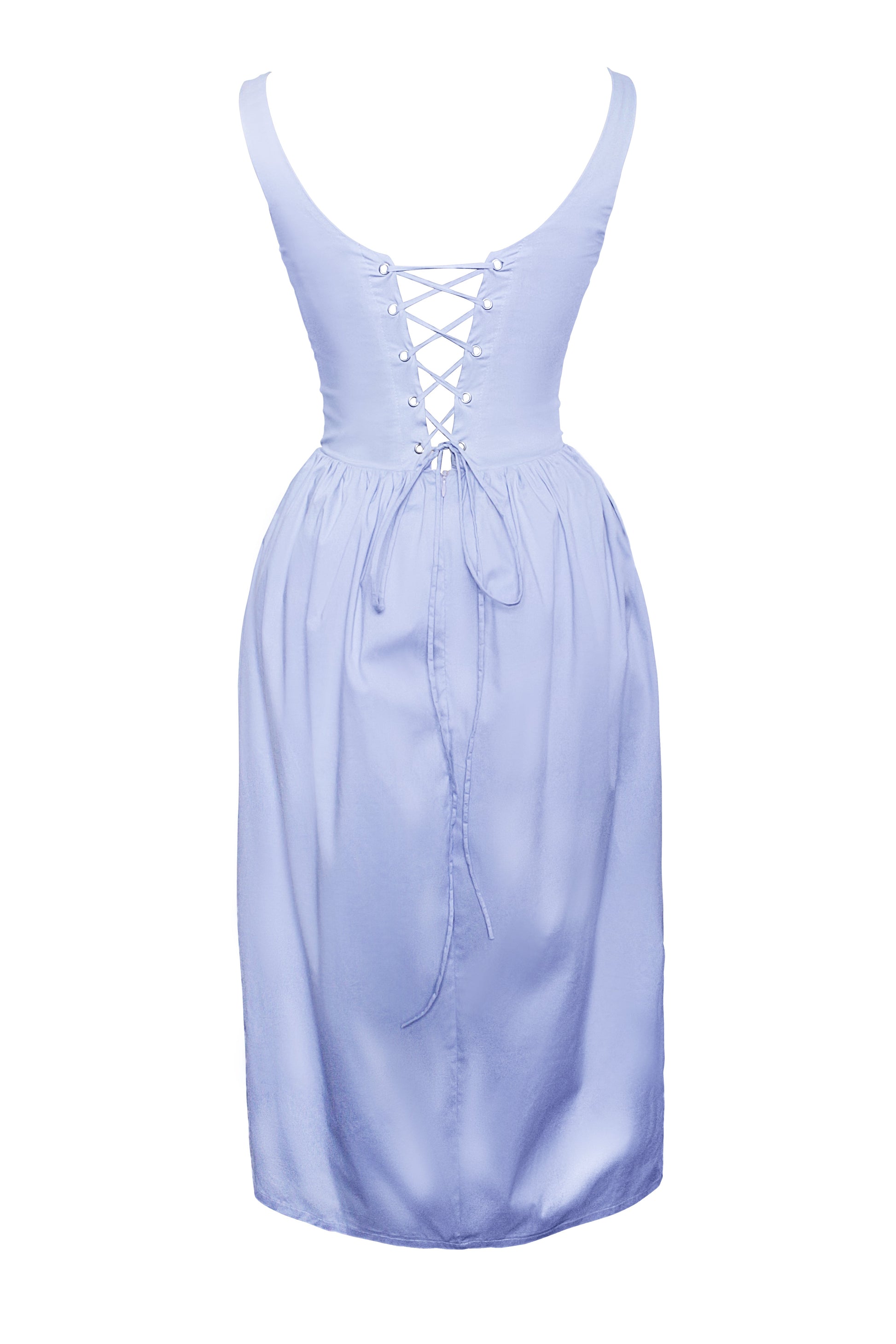 Reina Blue Drop Waist Corset Midi Dress  HOUSE OF SHE