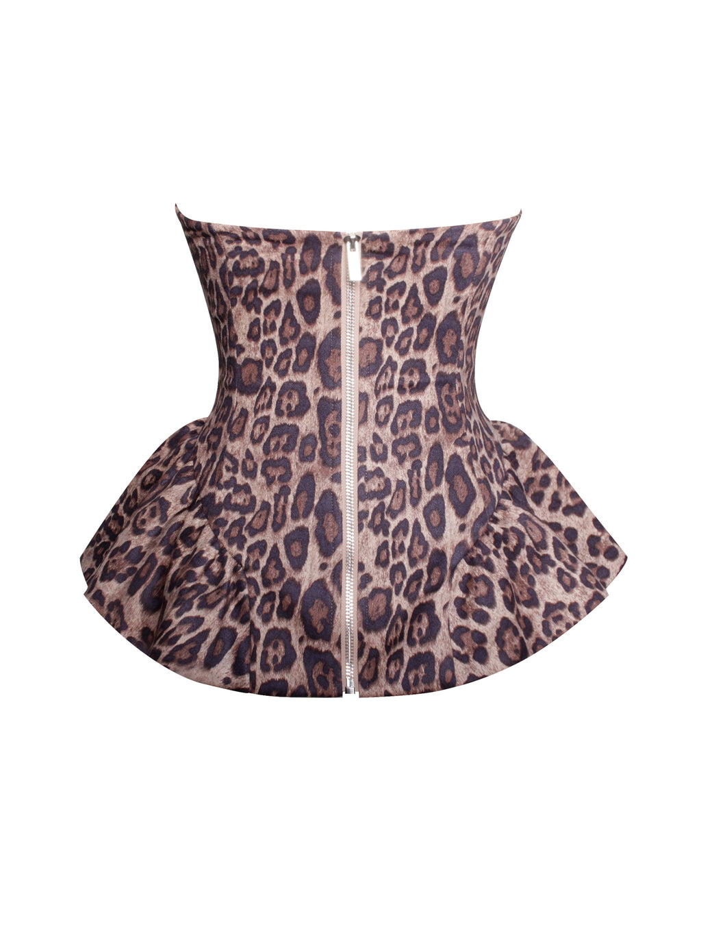 Qiara Cheetah Print Peplum Top with Lace Trim  HOUSE OF SHE